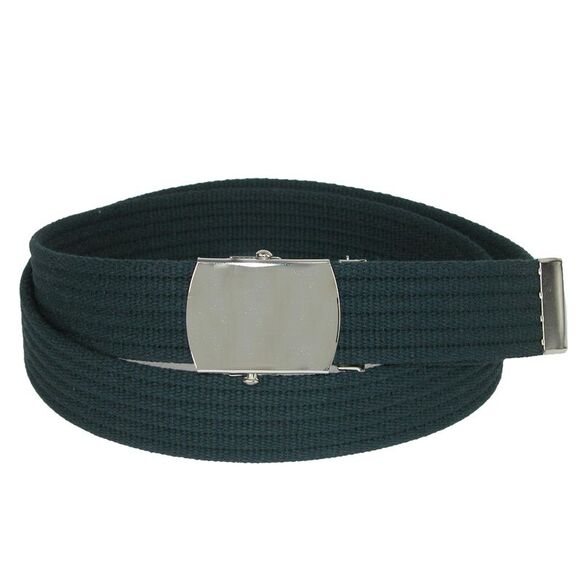 CTM Big & Tall Ribbed Fabric Belt with Nickel Buckle - Picture 1 of 2